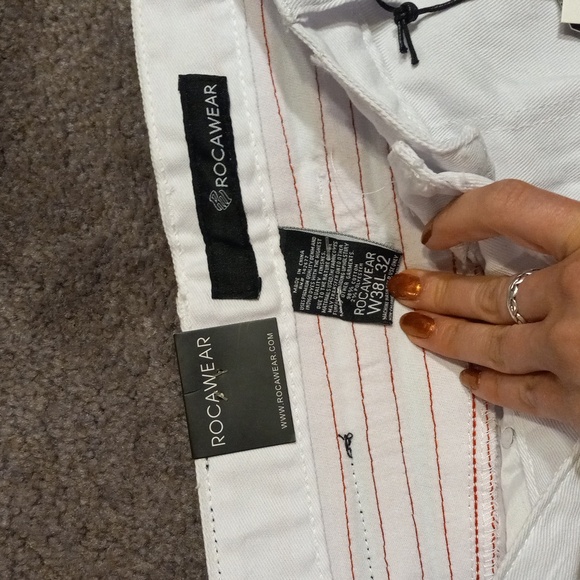 ROCAWEAR Red and white Slim skinny fit pants W38L32 - Picture 5 of 8